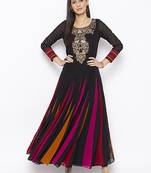 Black Embroidered Georgette Party Wear Kurti