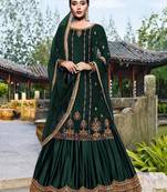Green Embroidered Velvet Salwar
