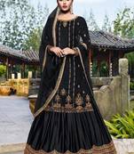 Black Embroidered Velvet Salwar