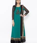 Green Embroidered Georgette Salwar