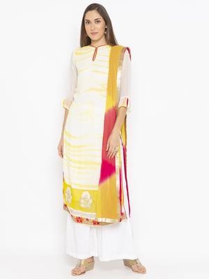Off White Embroidered Georgette Salwar 1