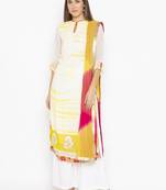 Off White Embroidered Georgette Salwar