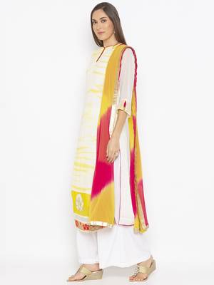 Off White Embroidered Georgette Salwar 2