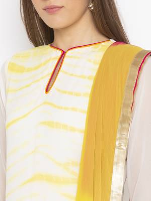 Off White Embroidered Georgette Salwar 4