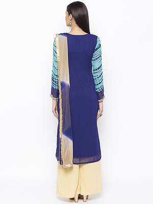Blue Embroidered Georgette Salwar 3