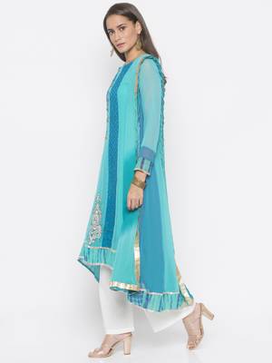 Light Blue Embroidered Georgette Salwar 2