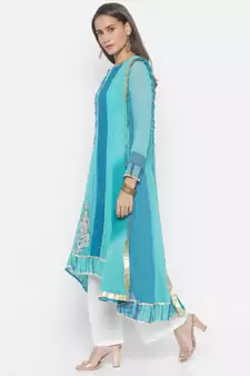 Light Blue Embroidered Georgette Salwar