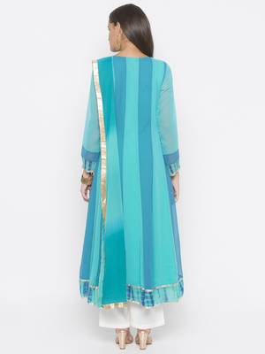 Light Blue Embroidered Georgette Salwar 3