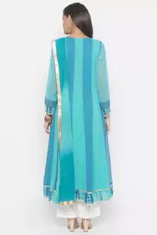 Light Blue Embroidered Georgette Salwar