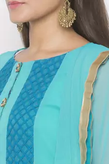 Light Blue Embroidered Georgette Salwar