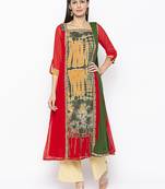 Red Embroidered Georgette Salwar