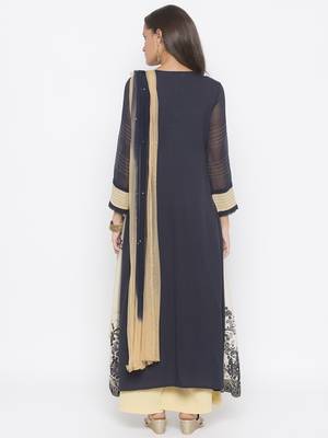 Beige Embroidered Net Salwar 3