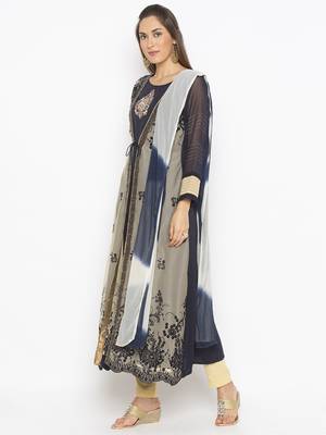 Beige Embroidered Net Salwar 2