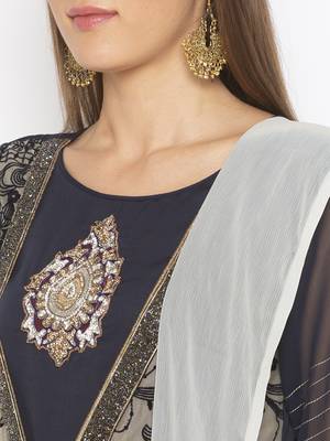 Beige Embroidered Net Salwar 4