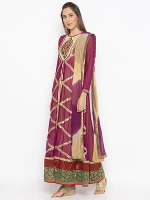 Purple Embroidered Georgette Salwar 2