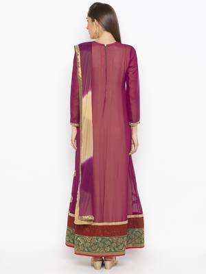 Purple Embroidered Georgette Salwar 3