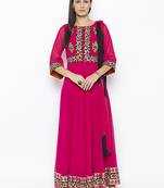 Pink Embroidered Georgette Salwar
