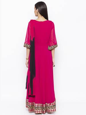 Pink Embroidered Georgette Salwar 3