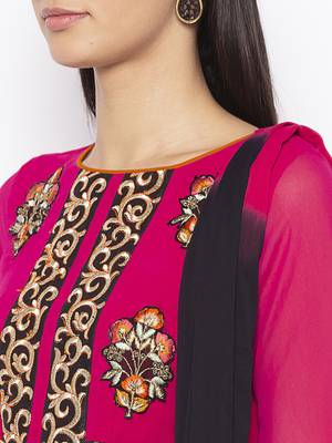 Pink Embroidered Georgette Salwar 4