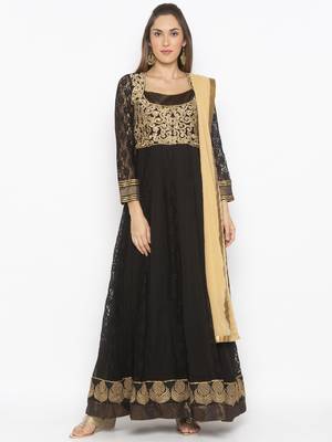 Black Embroidered Net Salwar 1
