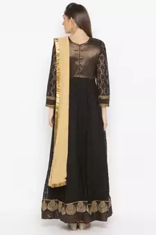 Black Embroidered Net Salwar