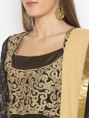Black Embroidered Net Salwar 4