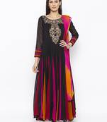 Black Embroidered Georgette Salwar