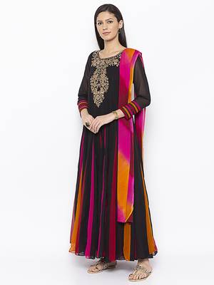 Black Embroidered Georgette Salwar 2