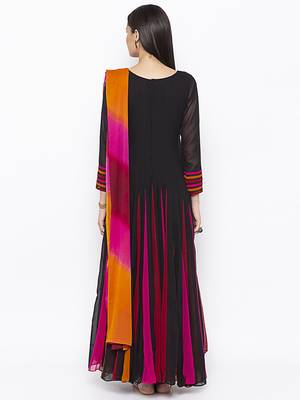 Black Embroidered Georgette Salwar 3