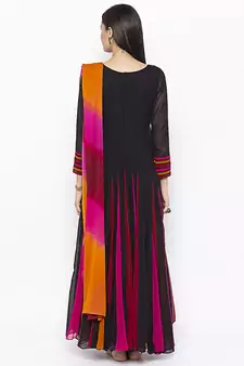 Black Embroidered Georgette Salwar