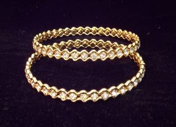 Beautiful Ethnic Zircon stud Gold Platted  Bangles 1