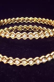 Beautiful Ethnic Zircon stud Gold Platted  Bangles