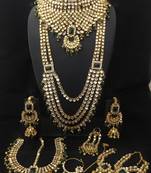 Latest Ethnic Indian Bollywood Celebrity Green White Kundan PearlBridal Jewelry Set