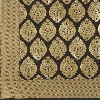 gold banarasi cotton unstitched salwar with dupatta 5