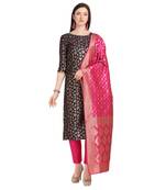 blue banarasi cotton unstitched salwar with dupatta