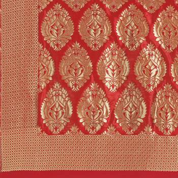 green banarasi cotton unstitched salwar with dupatta 5