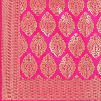 blue banarasi cotton unstitched salwar with dupatta 5