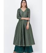Emerald Green Brocade Anarkai with Kalidaar Palazzo
