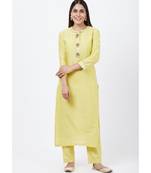 Lime yellow Gotta Straght Kurti with Straight Pants