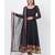 Black Georgette Embroidered Border Anarkali with churidaar and Sequenced Dupatta