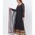 Black Georgette Embroidered Border Anarkali with churidaar and Sequenced Dupatta