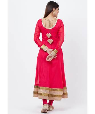 Fuscia Pink Anarkali with Churidaar 4