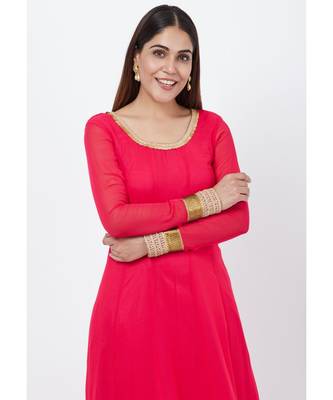 Fuscia Pink Anarkali with Churidaar 5