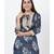 Gray Floral Embroidered Silk Kurti with Off-White Palazzo