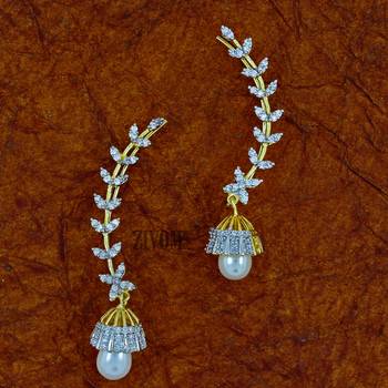 Silver cubic zirconia ear-cuffs 1