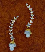 Silver cubic zirconia ear-cuffs