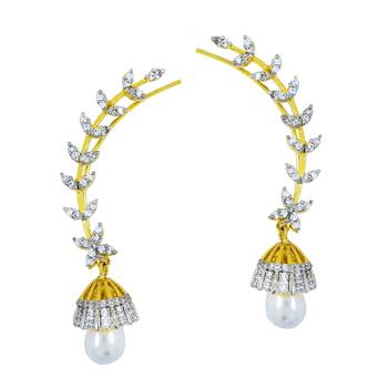 Silver cubic zirconia ear-cuffs 2