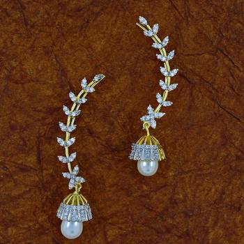 Silver cubic zirconia ear-cuffs 3