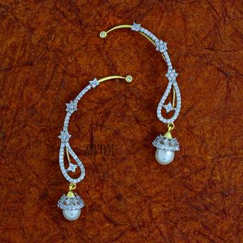 Silver cubic zirconia ear-cuffs 1