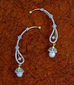 Silver cubic zirconia ear-cuffs